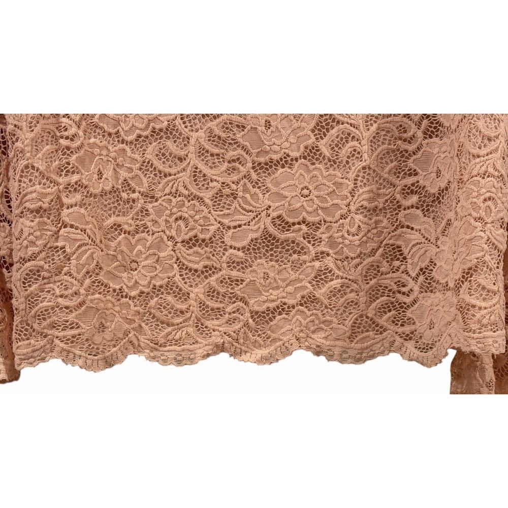 Worthington Pink Lace Women’s XL Bell Sleeve Top Romantic Floral Victorian - Picture 7 of 10